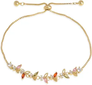Gold Tennis Bracelet for Women Adjustable Slider Shiny Cubic Zirconia CZ Rhinestone Gemstone Chain Summer Bracelets Jewelry Gifts