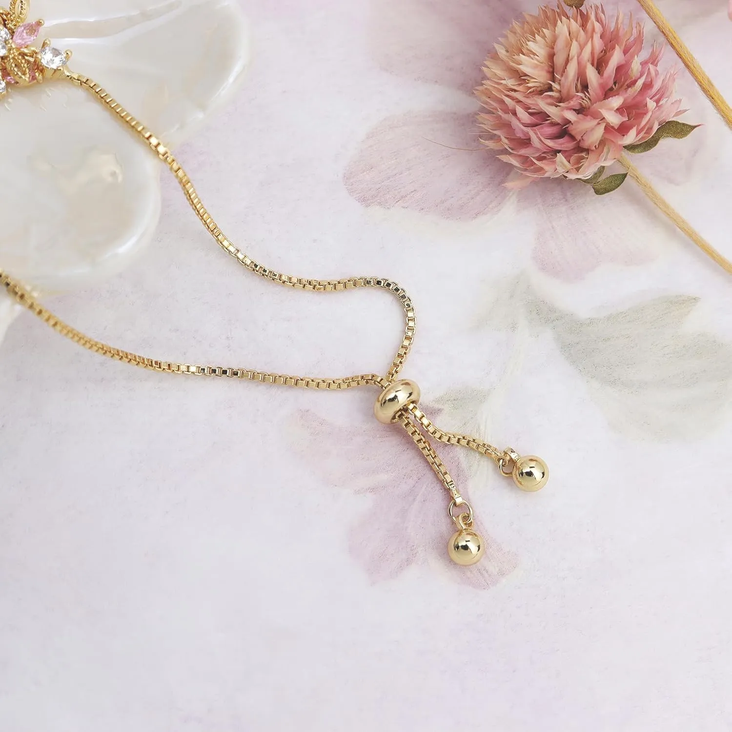 Gold Tennis Bracelet for Women Adjustable Slider Shiny Cubic Zirconia CZ Rhinestone Gemstone Chain Summer Bracelets Jewelry Gifts