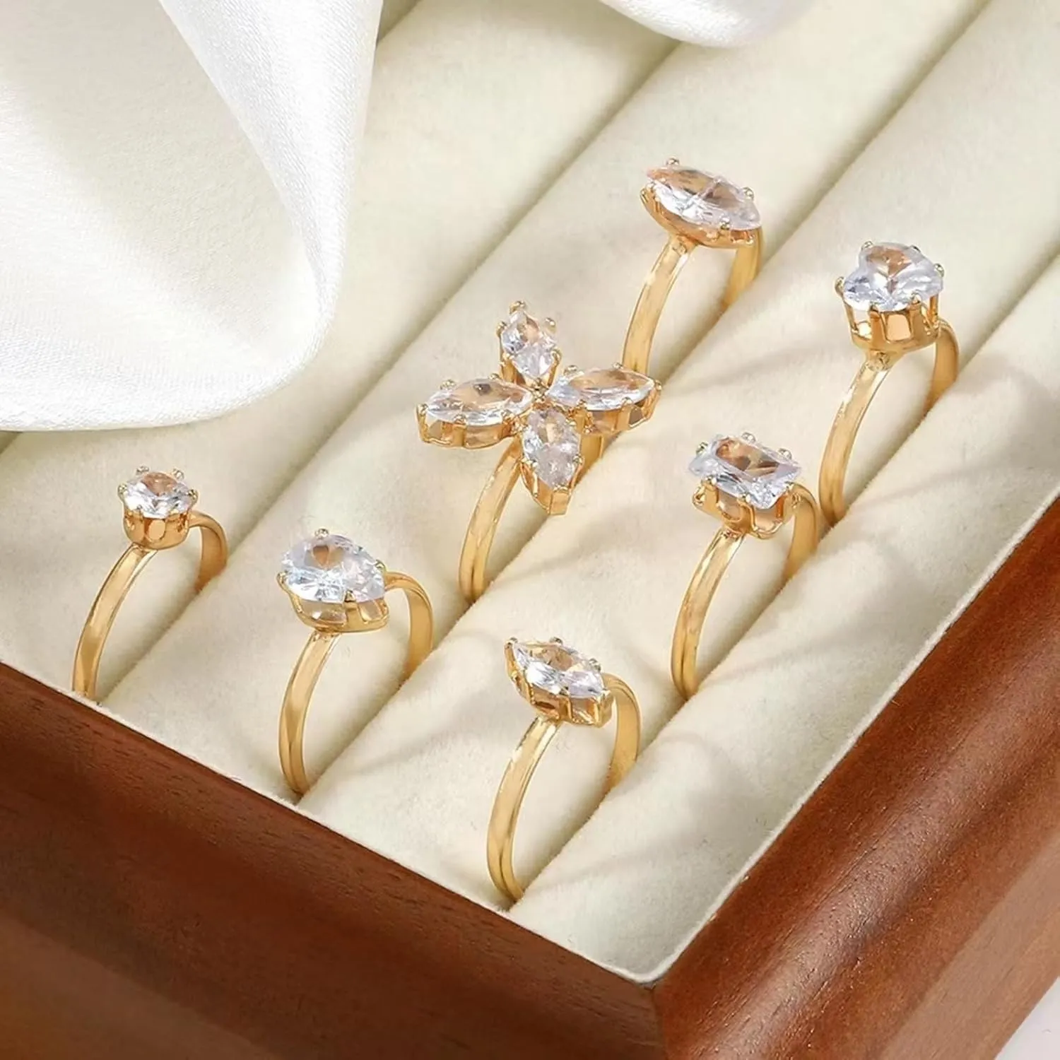 Gold Toe Rings Set for Women - Adjustable Band Non Tarnish Heart Stars Waterproof Butterfly Rhinestone Boho Summer Beach Toe Jewelry
