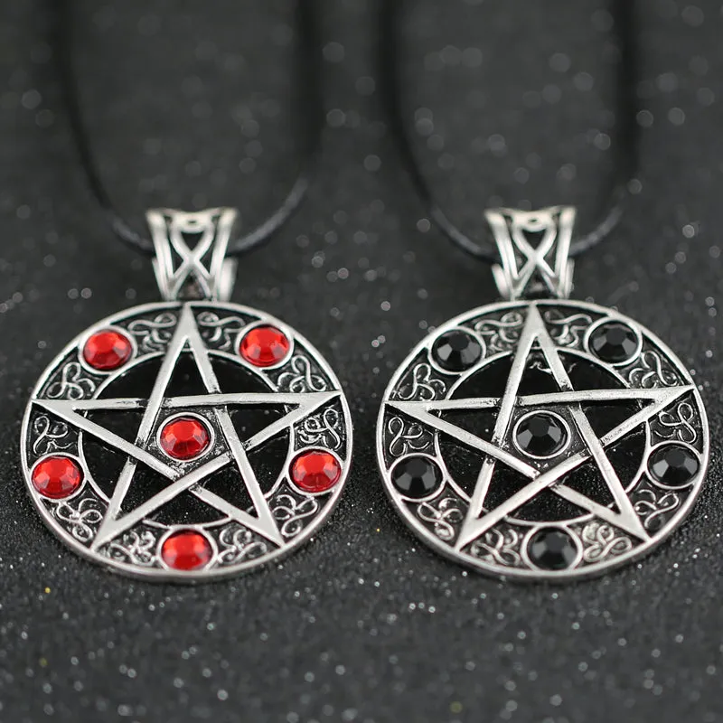 Goth Necklace Pentagram Pentacle Five-Pointed Star Wicca Pagan Pendant Vintage Goth Jewerally