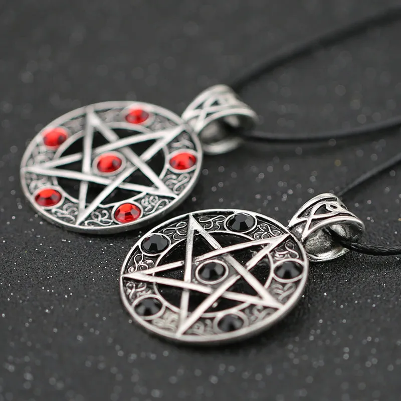 Goth Necklace Pentagram Pentacle Five-Pointed Star Wicca Pagan Pendant Vintage Goth Jewerally