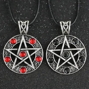 Goth Necklace Pentagram Pentacle Five-Pointed Star Wicca Pagan Pendant Vintage Goth Jewerally