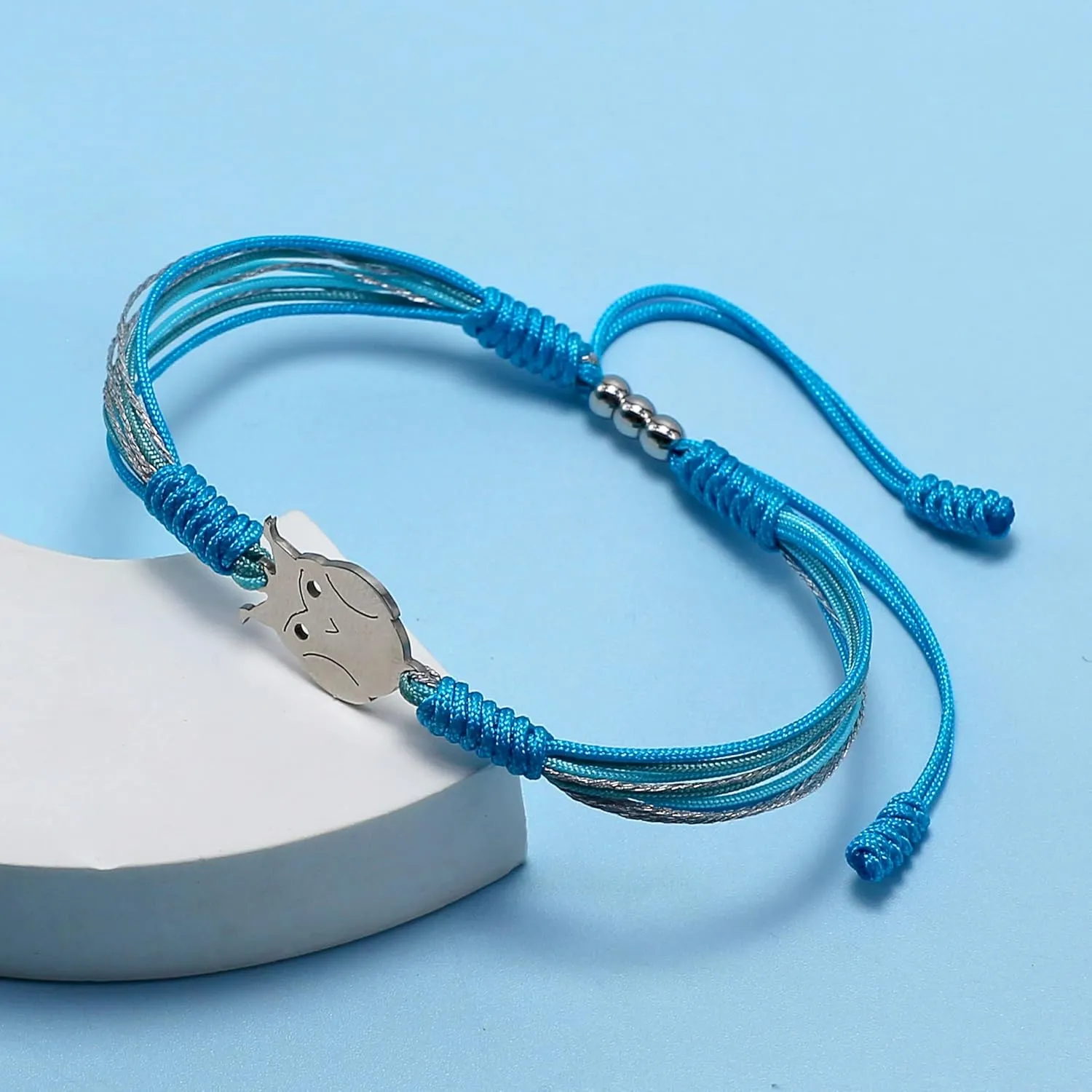 Graduation Multiple Color Bracelet, Lucky and Protection String, Inspirational Gift for High School College, Surfer Adjustable for Him, Her, Daughter (Blue Owl)