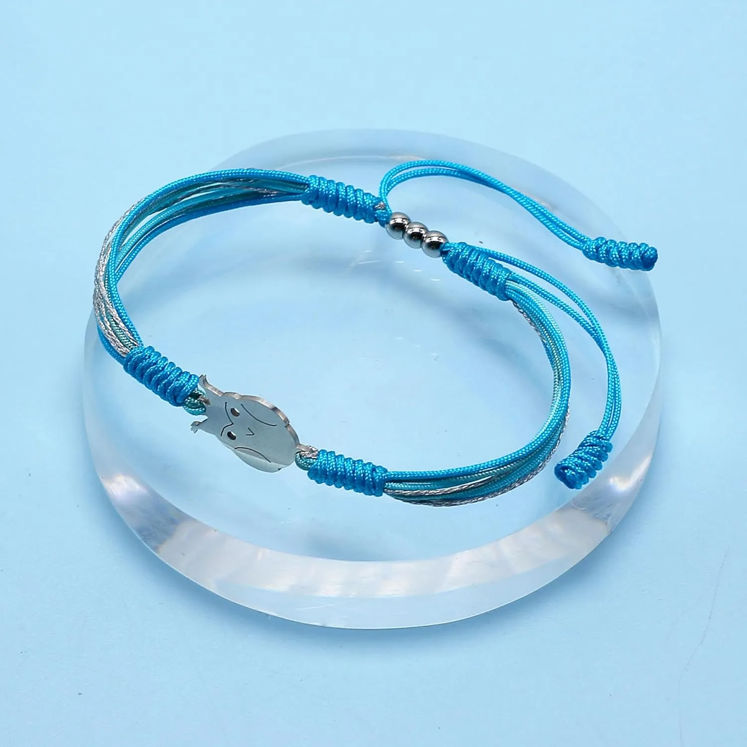 Graduation Multiple Color Bracelet, Lucky and Protection String, Inspirational Gift for High School College, Surfer Adjustable for Him, Her, Daughter (Blue Owl)