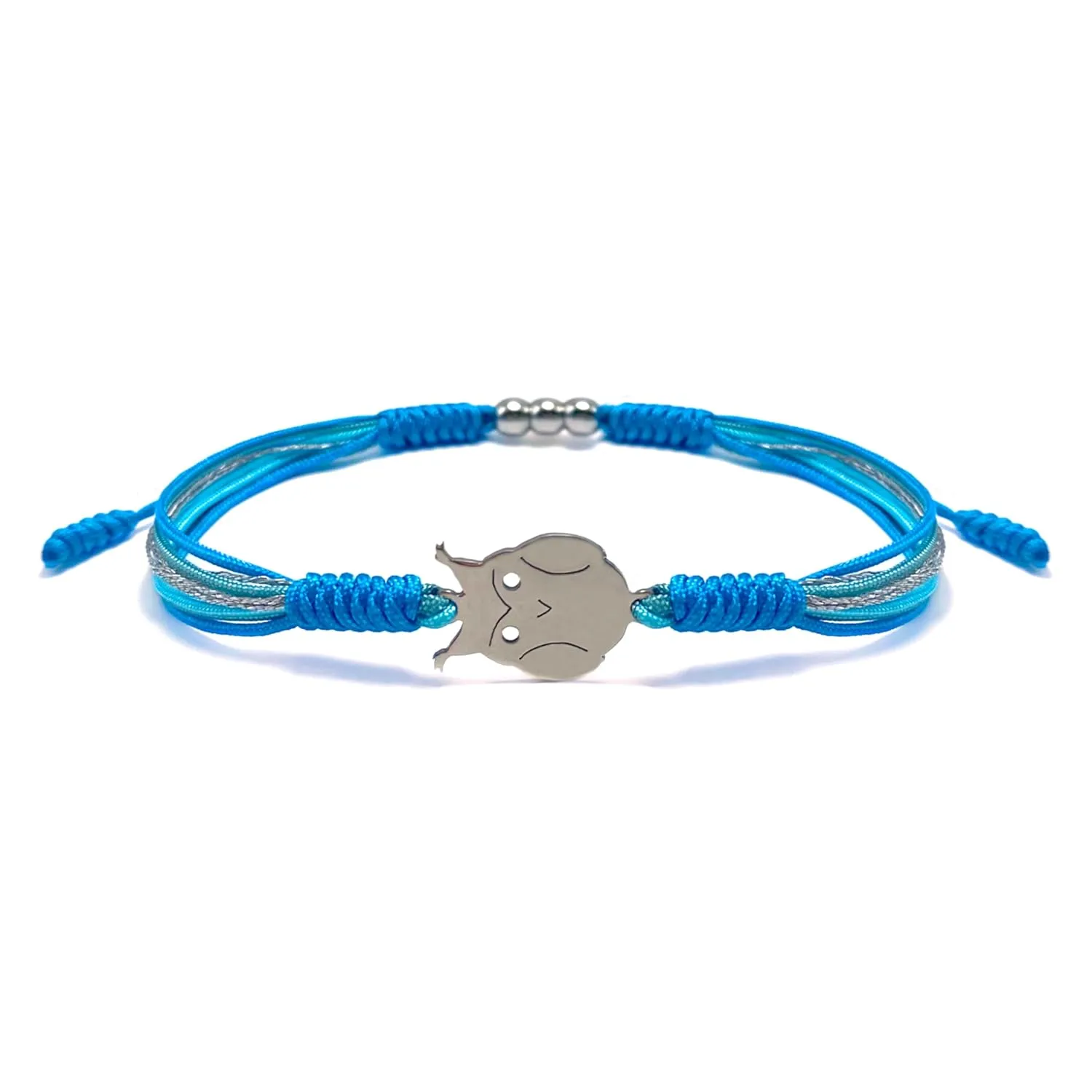 Graduation Multiple Color Bracelet, Lucky and Protection String, Inspirational Gift for High School College, Surfer Adjustable for Him, Her, Daughter (Blue Owl)