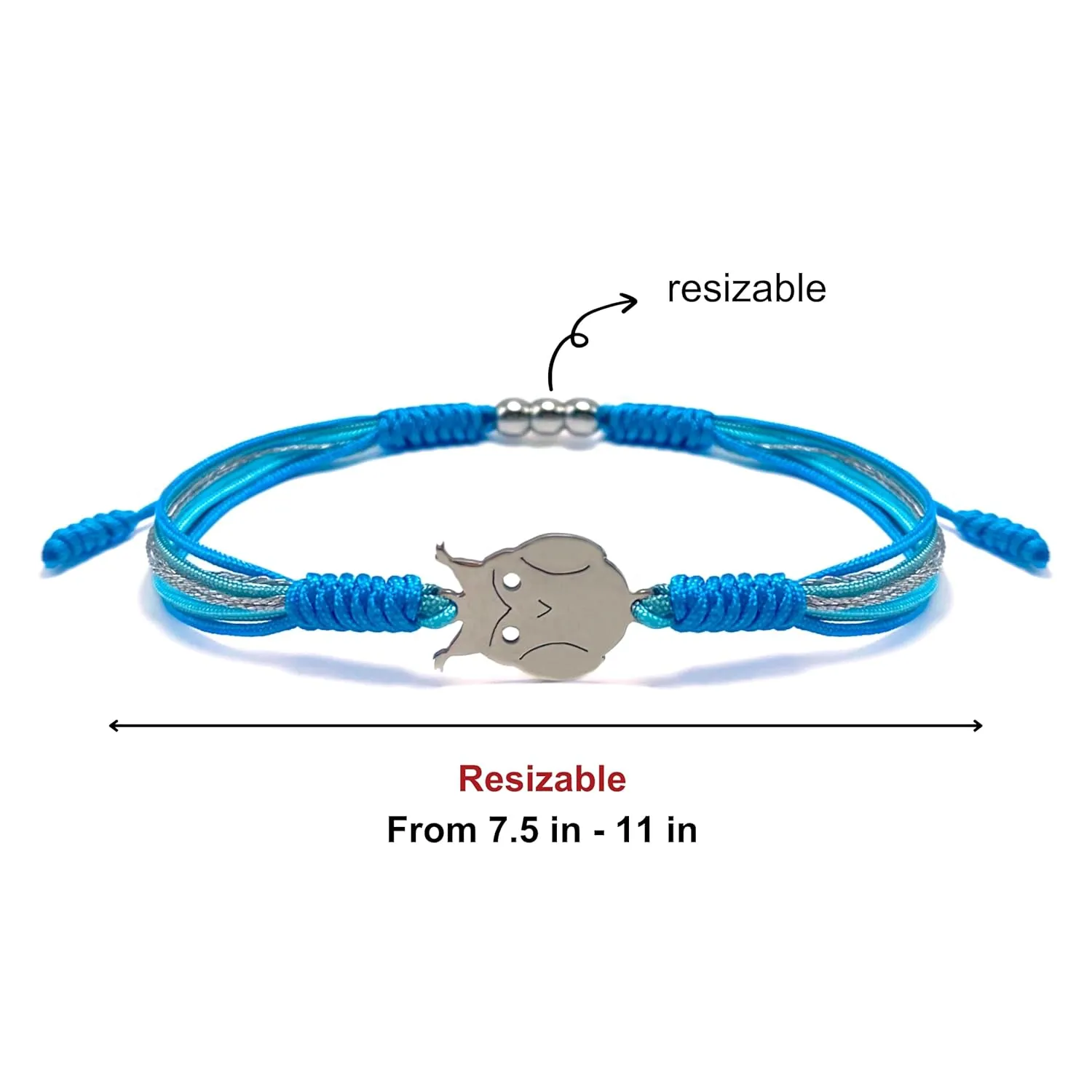 Graduation Multiple Color Bracelet, Lucky and Protection String, Inspirational Gift for High School College, Surfer Adjustable for Him, Her, Daughter (Blue Owl)