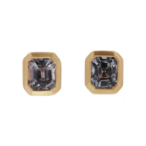 Gray Spinel Bezel-Set Studs by Kimberly Collins
