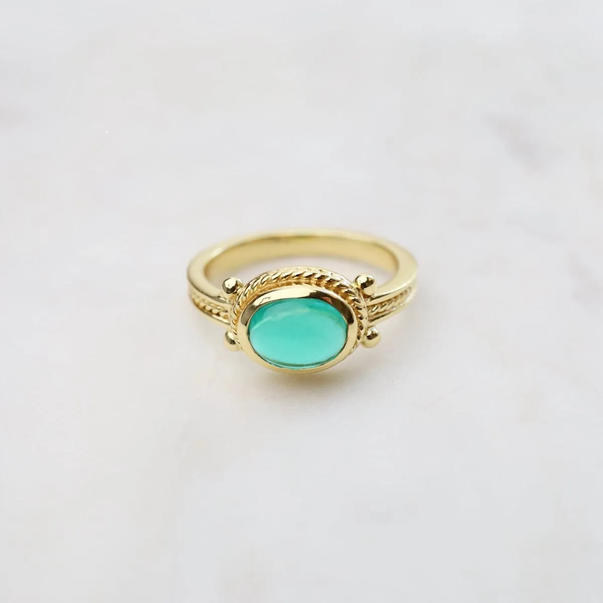 Green Tourmaline Boho Chic Ring