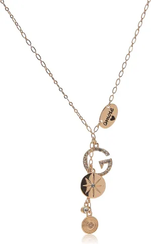 GUESS womens "Basic" Gold Pave G Linear Y-Shaped Necklace, 16"   2" Extender