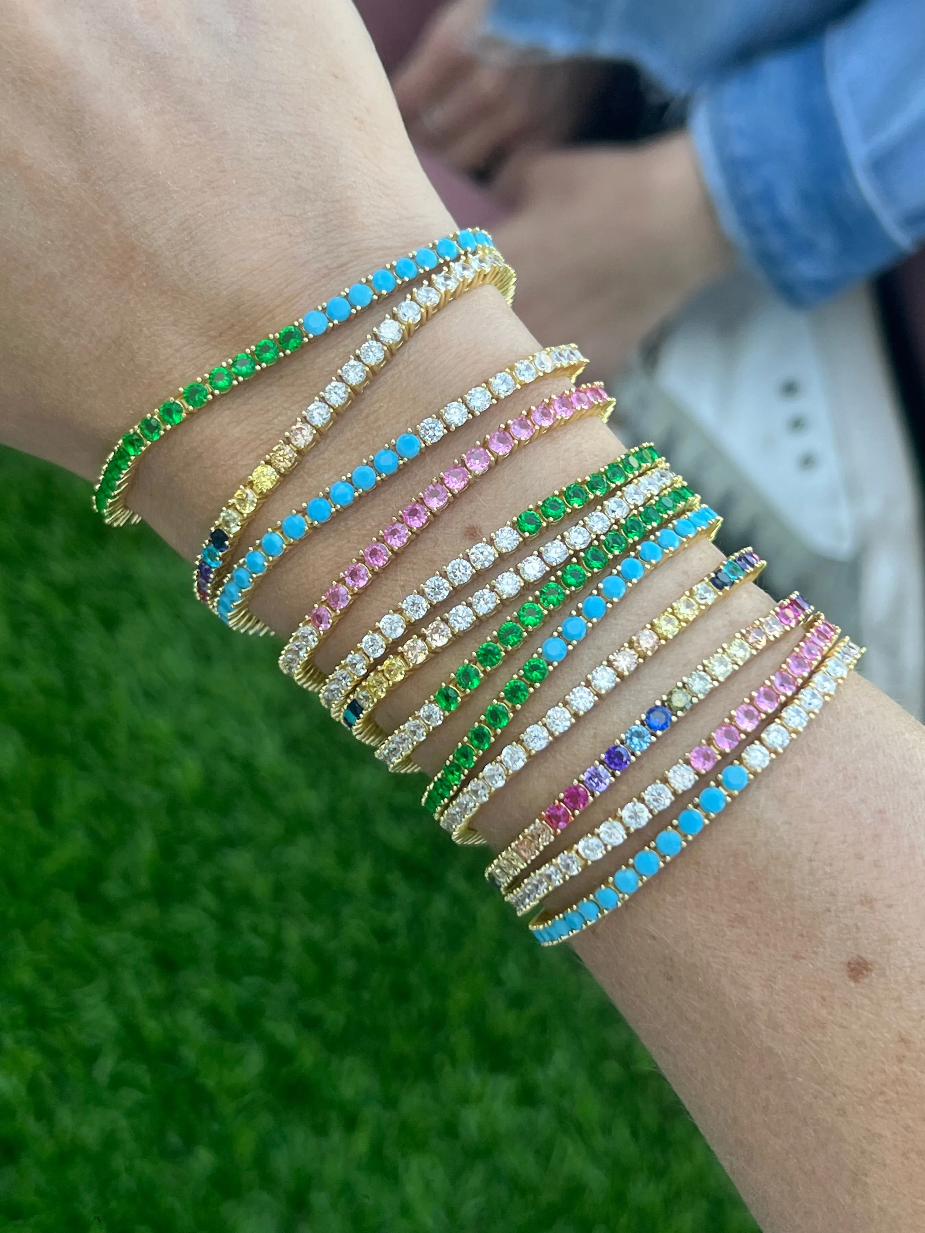 Half Rainbow Tennis Bracelet