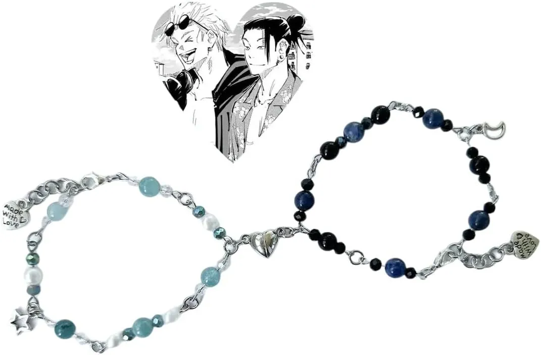 Handmade & Geto Inspired Matching Bracelets | Couple Friendship Bracelet | Anime Jujutsu Kaisen, As Pic, DMV-JW-ASU-T2258
