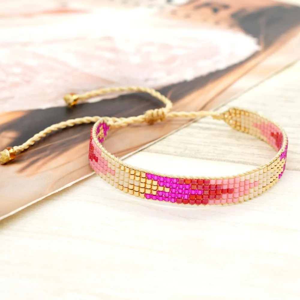Handmade Boho Beaded Friendship Strand Wrap Bracelets for Women Charm Adjustable Couples String Rope Braided Bohemia Colorful Seed Beads Bracelet Fashion Jewelry Gift