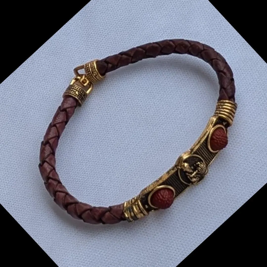 handmade Bracelet Men's Golden Religious Bracelet