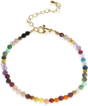 Handmade Gemstone Beaded Strand Bracelets for Women Dainty Adjustable Charm String Braided Boho Seed Beads Friendship Bracelets Fashion Jewelry Gift.