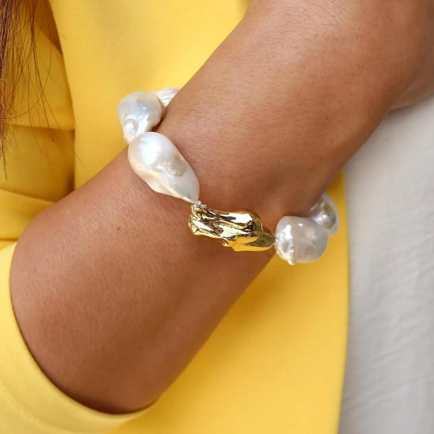 Harry and Henry Baroque Pearl Bracelet for Women Elegant Irregular Pearls Bracelets Adjustable Boho Jewelry Gift for Her Birthday Wedding Jewelry Gifts