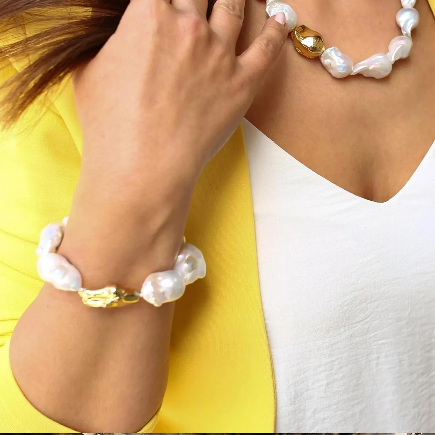 Harry and Henry Baroque Pearl Bracelet for Women Elegant Irregular Pearls Bracelets Adjustable Boho Jewelry Gift for Her Birthday Wedding Jewelry Gifts