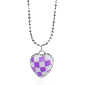 Heart Choker Necklace for Girls Heart Chain Necklace for Women Dainty Choker Gift for Valentine's Day Gift (Purple)