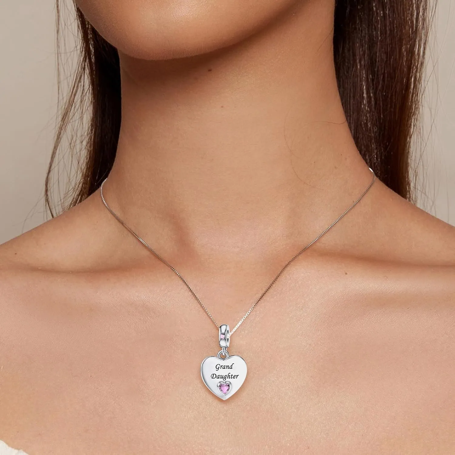 Heart Love Dangle Charm Cubic Zirconia Bead for Pandora Bracele Women Gift