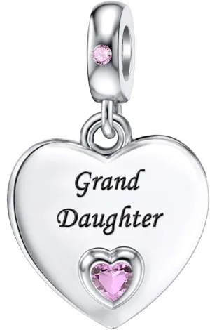 Heart Love Dangle Charm Cubic Zirconia Bead for Pandora Bracele Women Gift