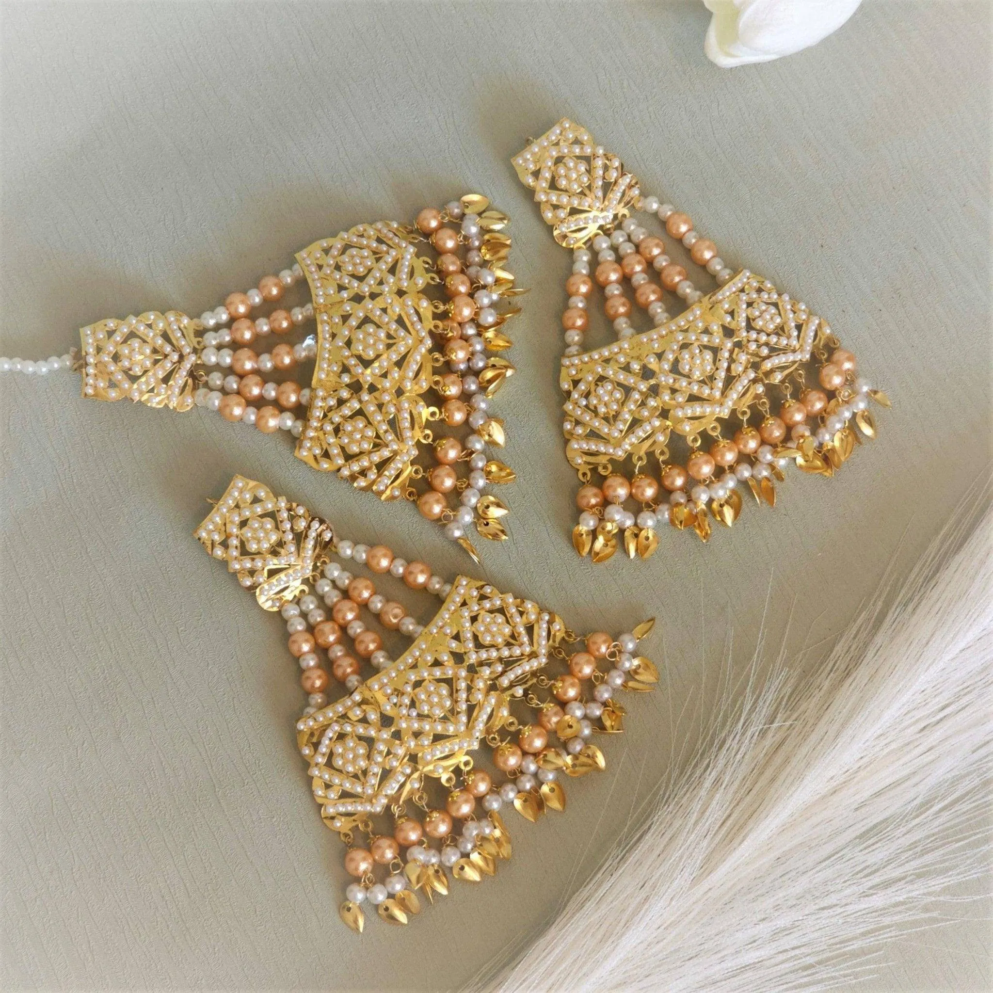 Heer - Jadau Earrings Tikka Set