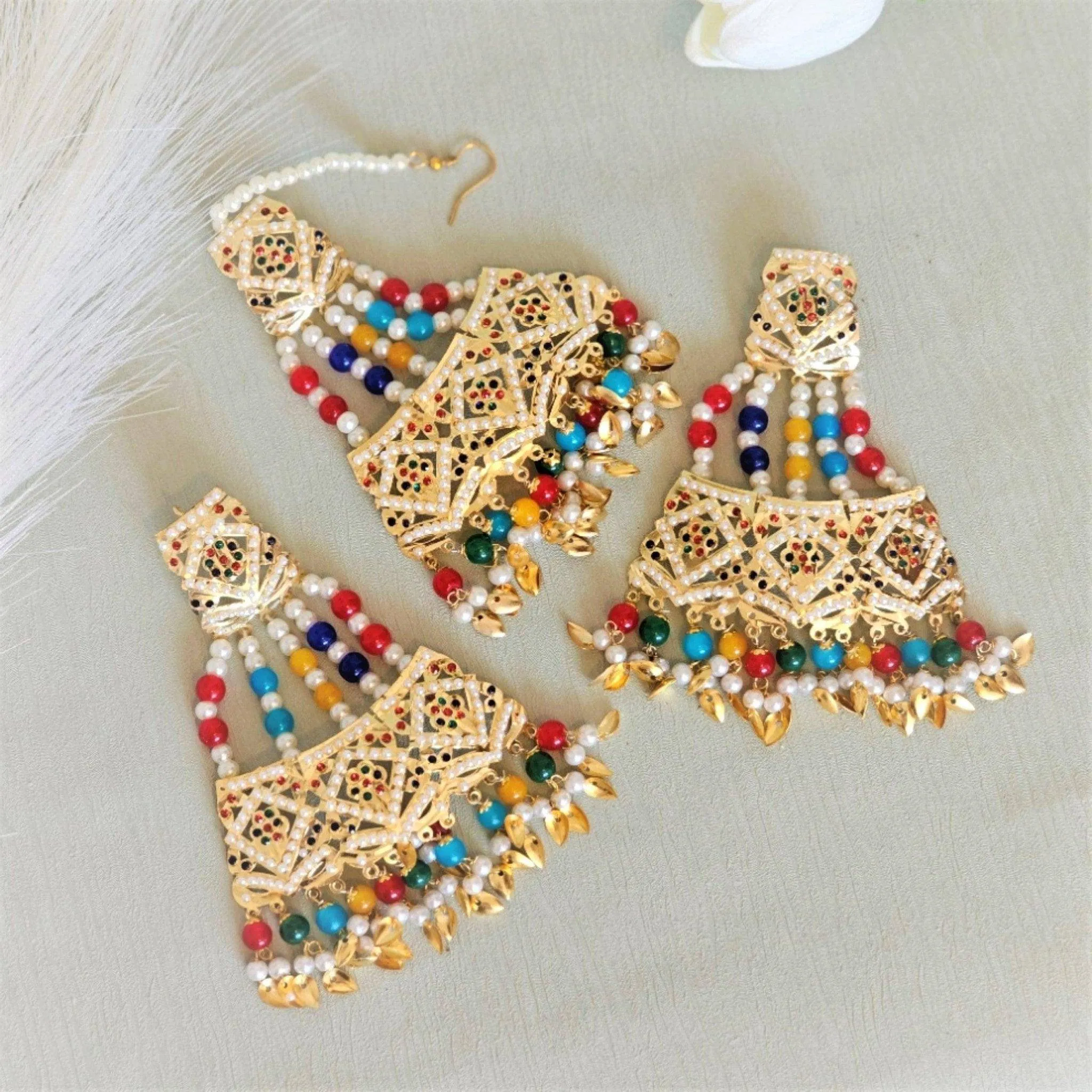 Heer - Jadau Earrings Tikka Set