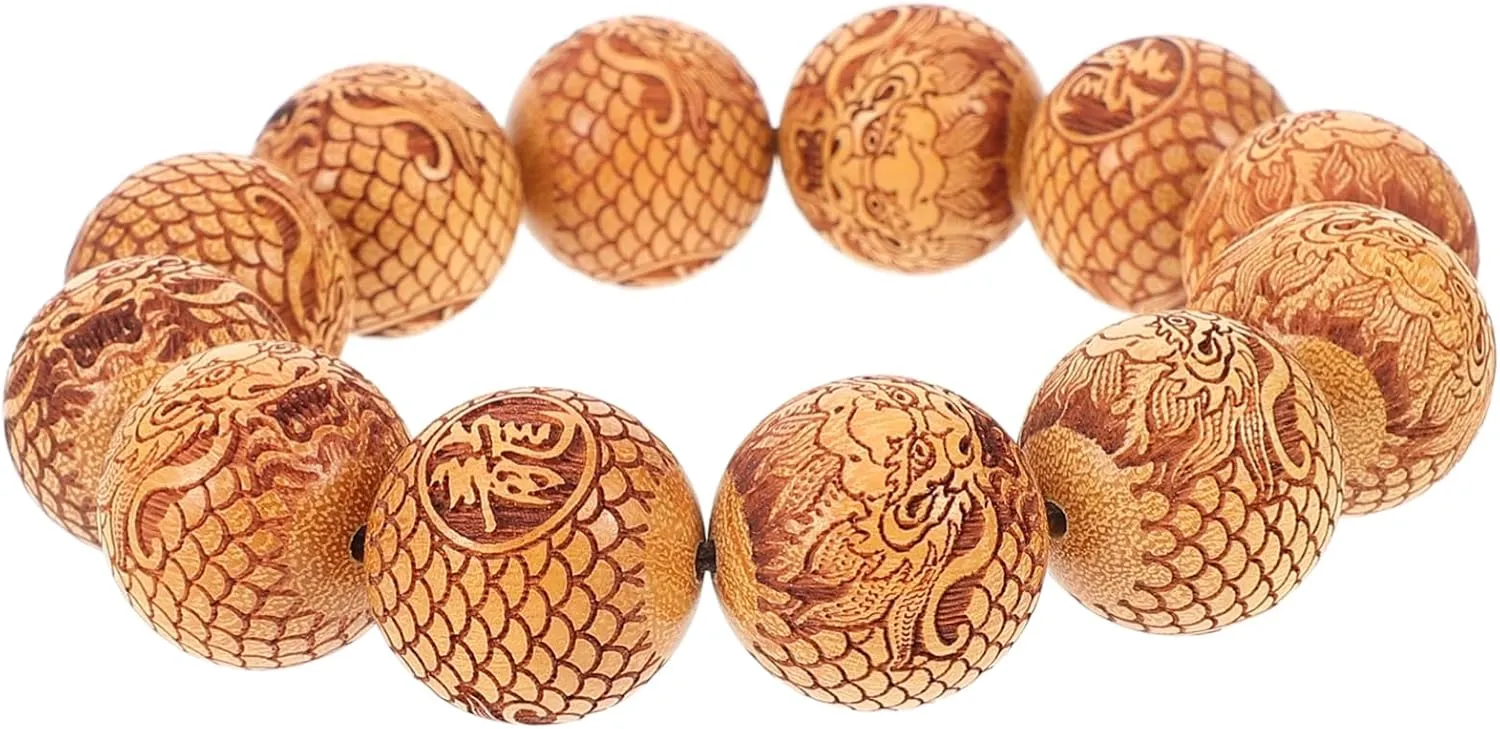 Homoyoyo Buddhist Beads Bracelet Wooden Decorative Bracelet Prayer Wrist Chain for Her