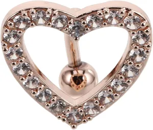 Homoyoyo Heart Shaped Navel Rings Sparkling Crystal Belly Button Jewelry Stylish Dangle Barbell for Women Elegant Piercing Accessory for Any Occasion