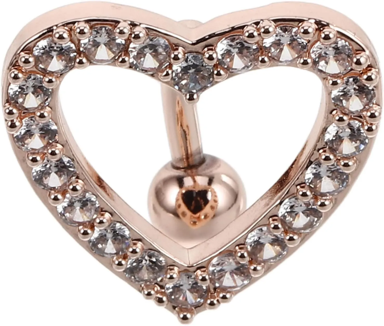 Homoyoyo Heart Shaped Navel Rings Sparkling Crystal Belly Button Jewelry Stylish Dangle Barbell for Women Elegant Piercing Accessory for Any Occasion