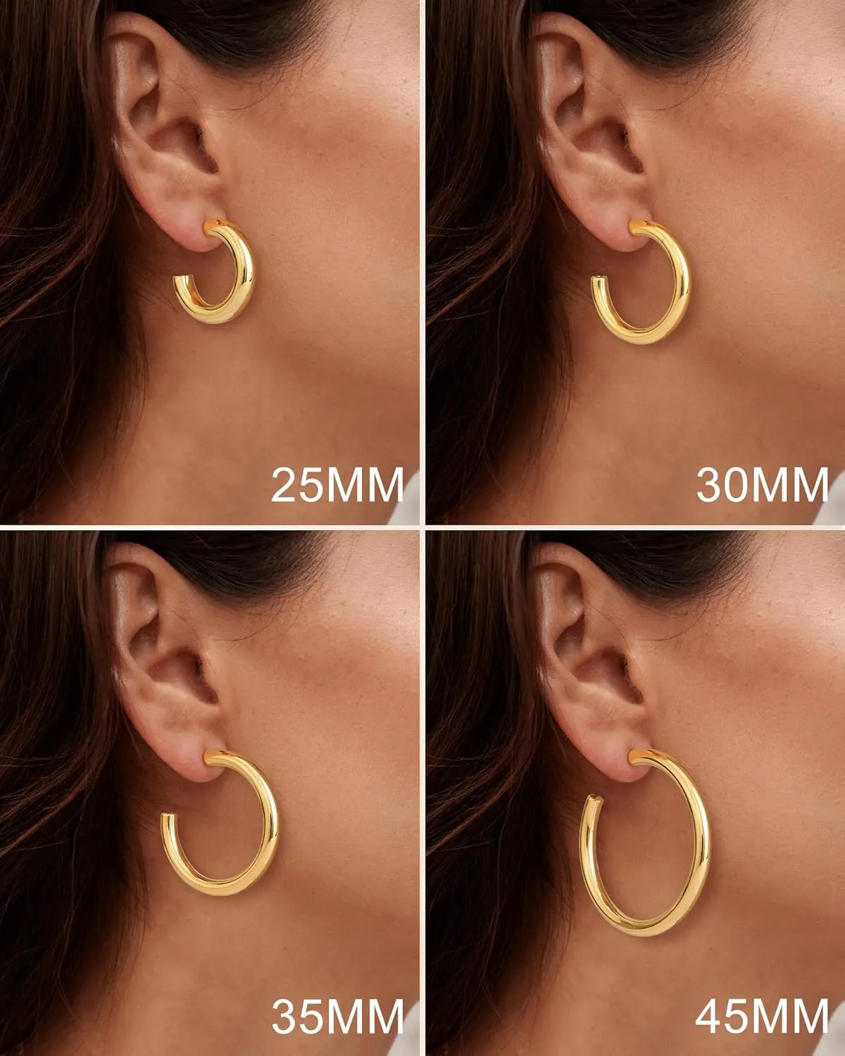Howoo Chunky Hoops High Polished Hoop Earrings for Women