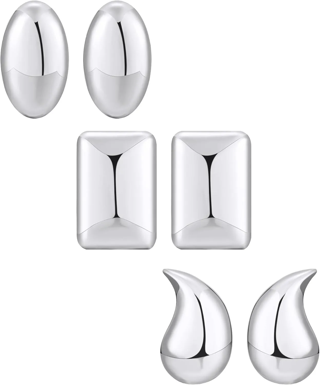 Howoo Stud Earrings Set for Women & Girls High Polished Smooth Earrings Howoo Daily Style