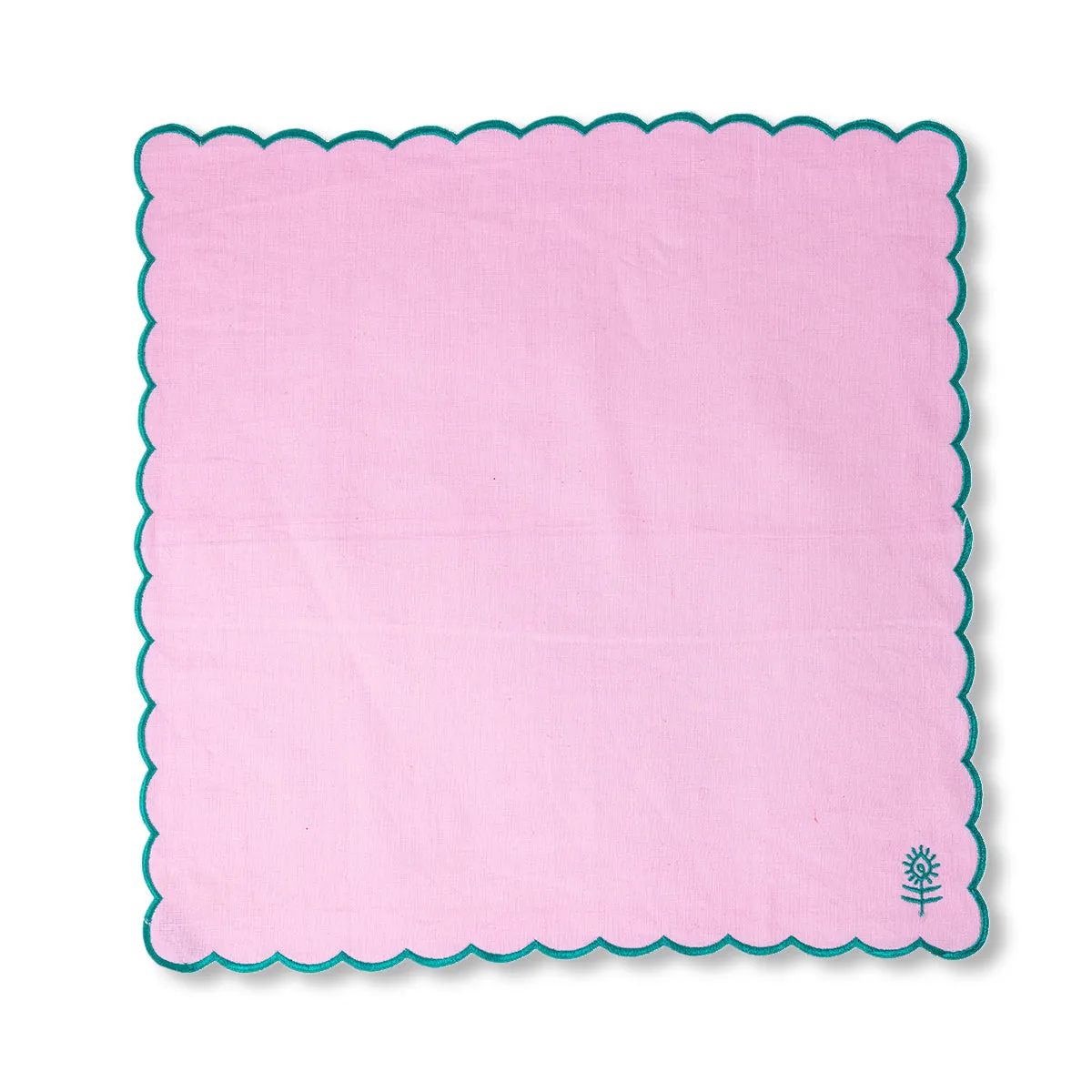 Icon Linen Napkins Set of 4 in Light Pink   Emerald