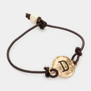 iLLASPARKZ -D- Monogram Metal Disc Pearl Pointed Bracelet