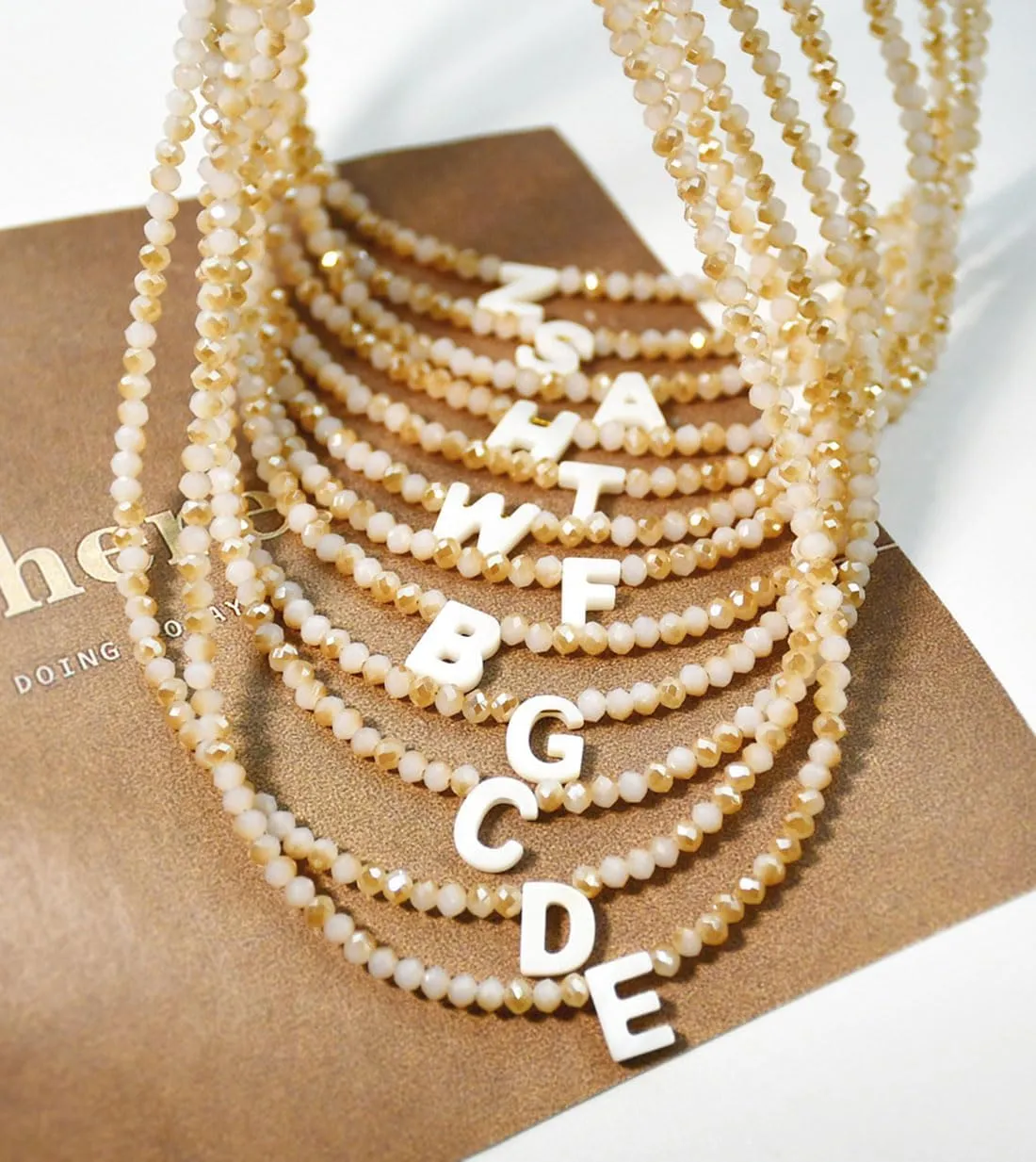 Initial Necklaces for Women - Trendy Beaded Choker Necklace for Women, Handmade Letter Choker Necklace Jewelry for Women