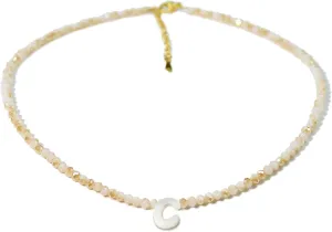 Initial Necklaces for Women - Trendy Beaded Choker Necklace for Women, Handmade Letter Choker Necklace Jewelry for Women