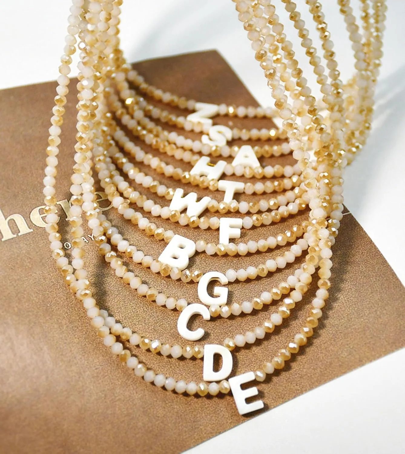 Initial Necklaces for Women - Trendy Beaded Choker Necklace for Women, Handmade Letter Choker Necklace Jewelry for Women