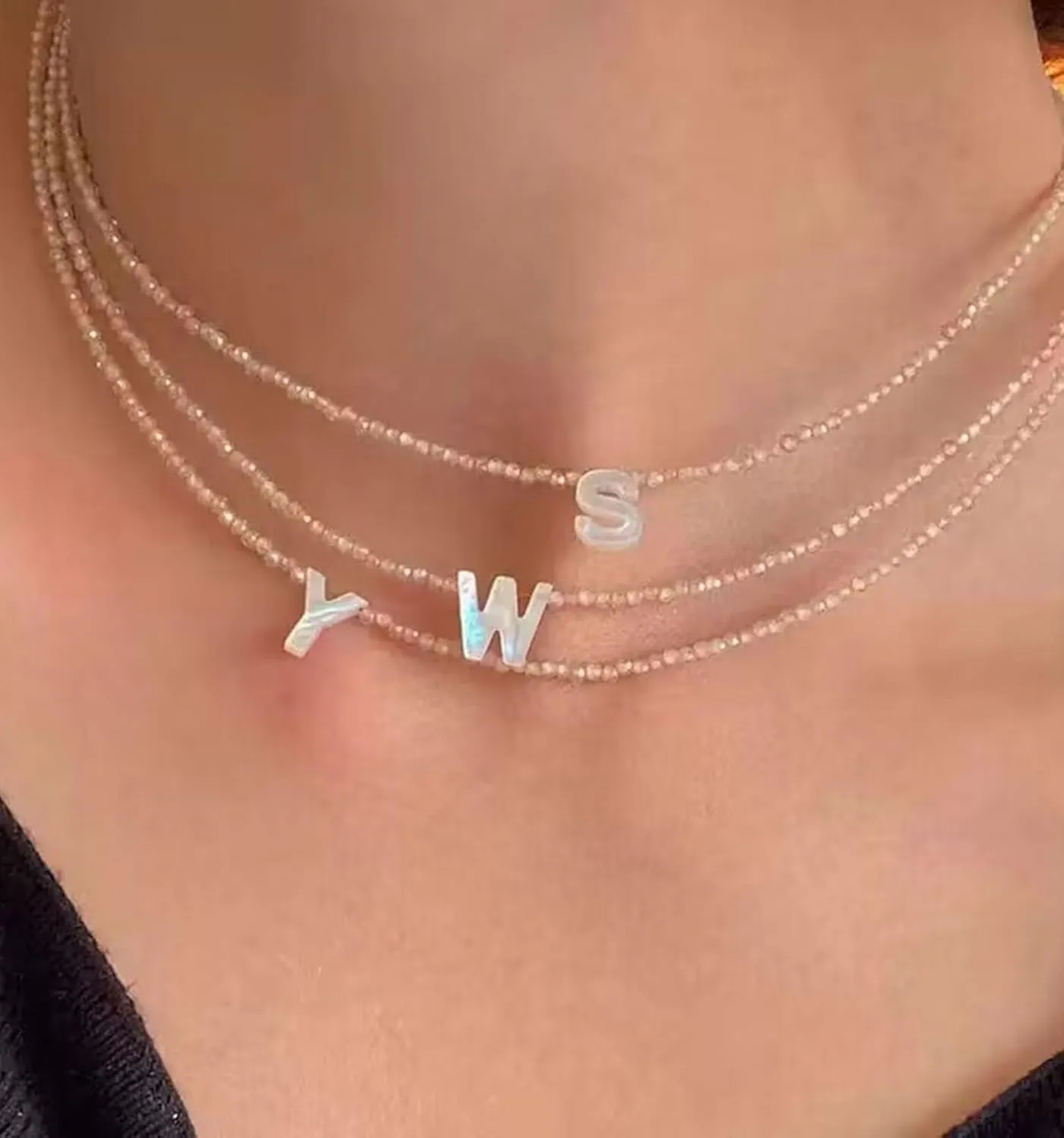 Initial Necklaces for Women - Trendy Beaded Choker Necklace for Women, Handmade Letter Choker Necklace Jewelry for Women