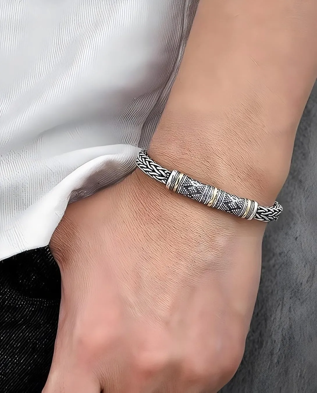Italian Handmade Sterling Silver Mens Bracelets | Solid S925 Chain Bracelets | Men's Silver Bracelet Gift for Dad, Boyfriend, Son, My Man