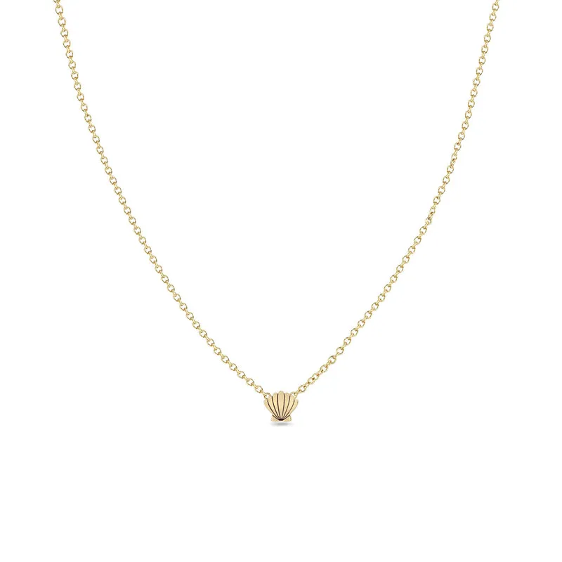 Itty Bitty Shell Necklace in Yellow Gold