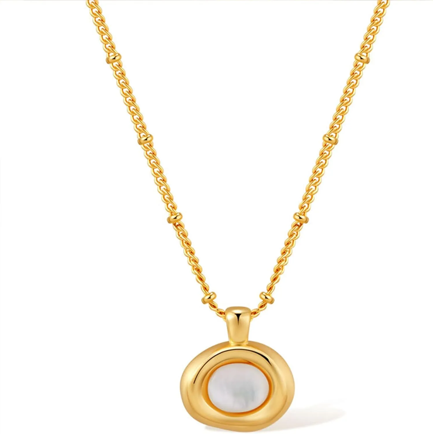 Jean Beau Gold Turquoise/Tigers Eye Stone Pendant Necklaces for Women, Chunky Gemstone Dangle Necklace Wedding Prom Fashion Jewelry Gifts