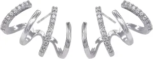 JeanBeau Dainty Cubic Zirconia Leaf Pearl Gold Stud Earrings for Women, Cute Funny Sparkly Dangling Teardrop Rhinestone, Ear Cuff Cartilage Piercing Illusion Claw Hoop Spring Jewelry Gifts
