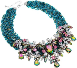 Jerollin Simulated Pearl Body Statement Necklace for Women, Fashion Collar Bib Necklaces Fashion Costume Jewelry Necklace