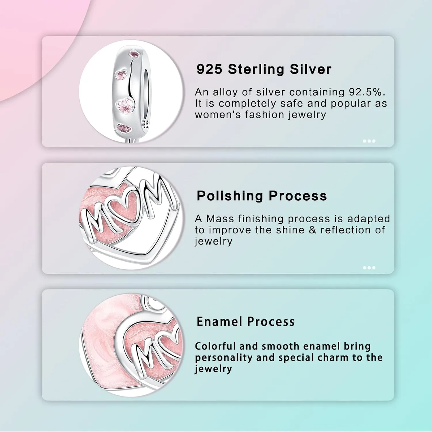 Jewelry Family Charms for Women 925 Sterling Silver Fits Bracelets Necklace Valentine's Day Mother's Day Jewelry Gift for Women