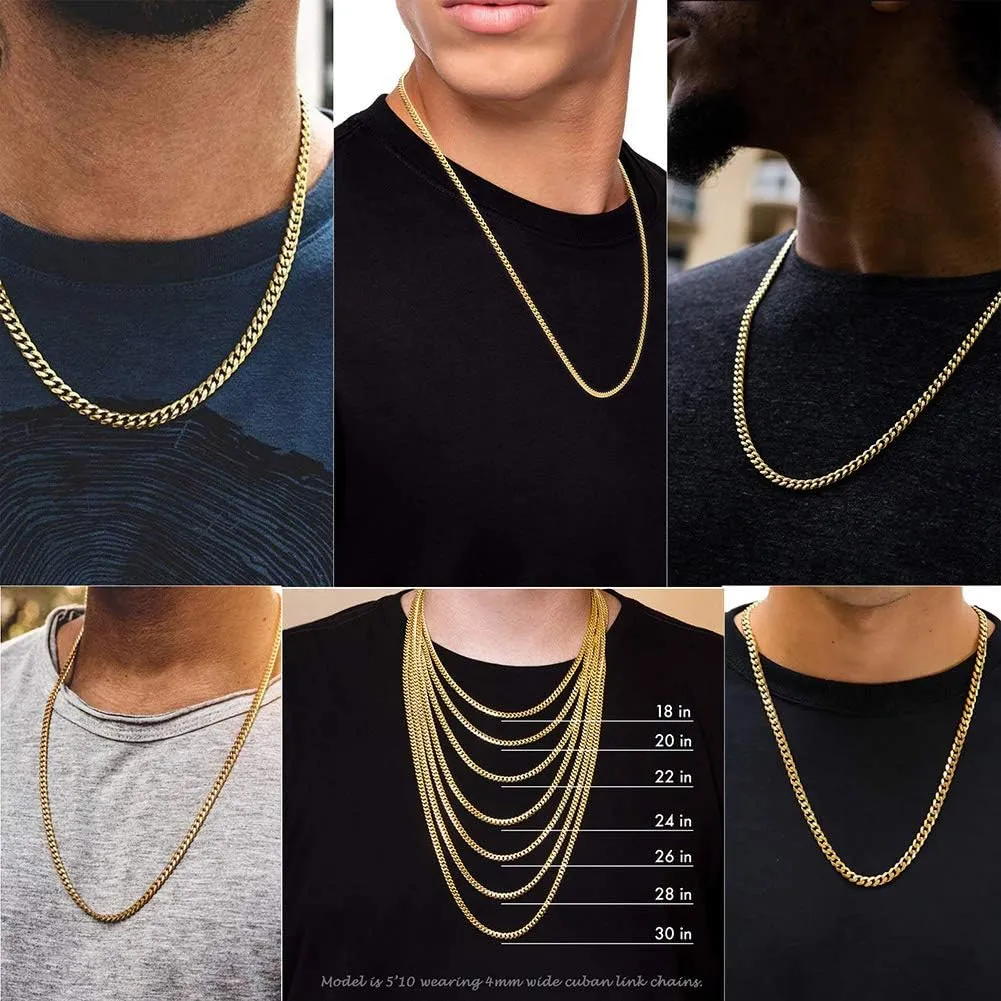 Jewelry Kingdom 1 Gold Cuban Link Chain Necklace or Bracelet for Men 15mm 18K Stainless Steel Chunky Thick Heavy Miami Curb Chains 8-30 inch Valentines Jewelry