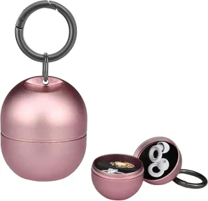 Jewelry Storage Box Case Gym Storage Jewelry Storage Box Case, Ring Organizer Container with Protective Sponge,Jewelry Care Protective Ring Holder with Keychain (1-Tier Pink)