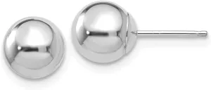 Jewels By Lux 14k White Gold Polished 7mm Ball Post Earrings