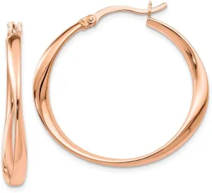 Jewels By Lux Leslie's Sterling Silver Rose Gold-plated Polished Hoop Earrings