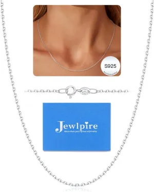 Jewlpire Real 1.2mm Cable Chain 925 Sterling Silver Chain Necklace for Women, 14K Gold Chain for Women Dainty Women's Chain Necklaces, 14 16 18 20 22 24 26 Inch
