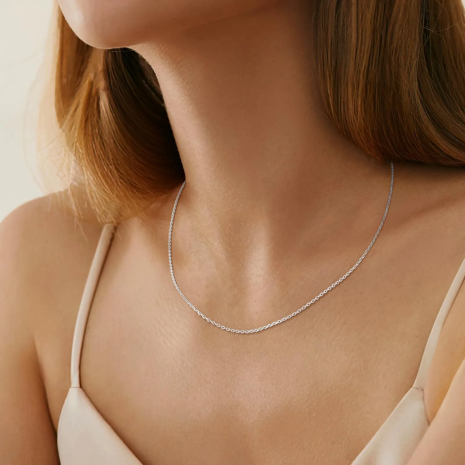 Jewlpire Real 1.2mm Cable Chain 925 Sterling Silver Chain Necklace for Women, 14K Gold Chain for Women Dainty Women's Chain Necklaces, 14 16 18 20 22 24 26 Inch