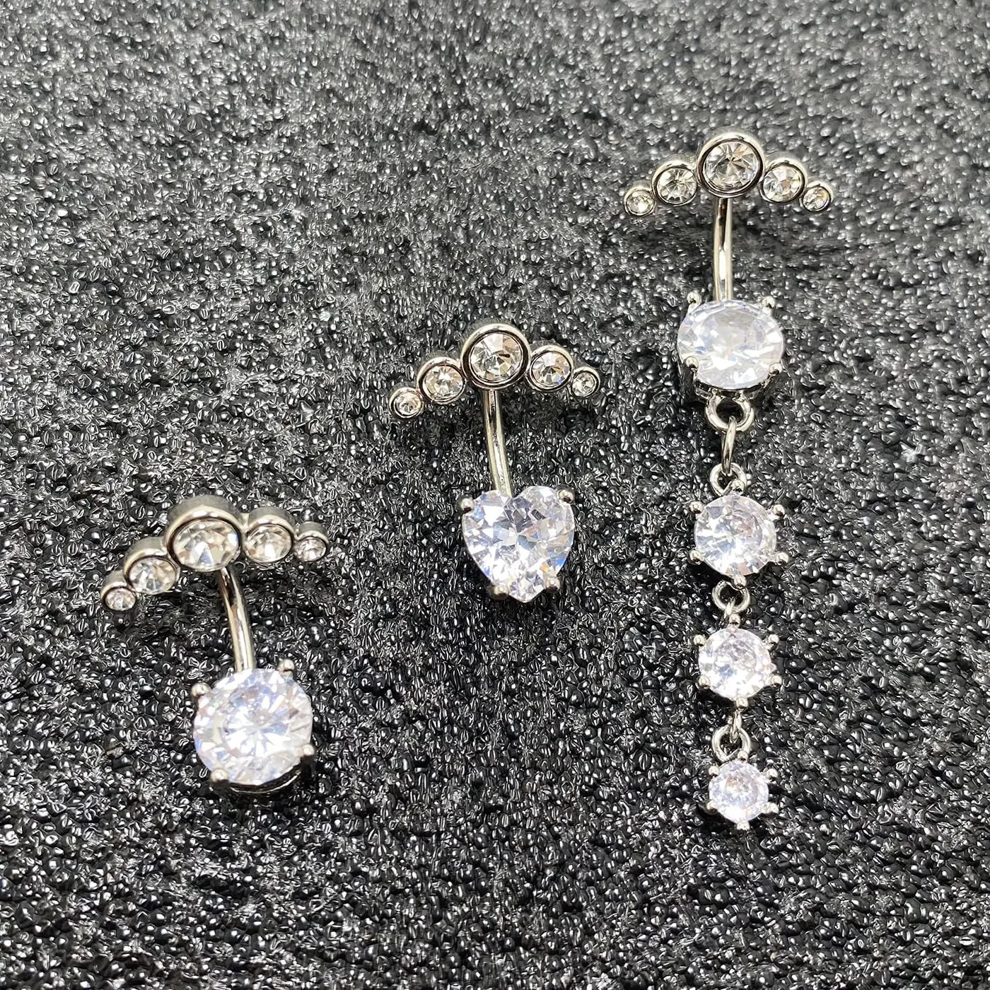 JFORYOU 1/4 Inch Short Belly Button Rings 14G 6mm Stainless Steel Short Belly Navel Button Rings for Women Men