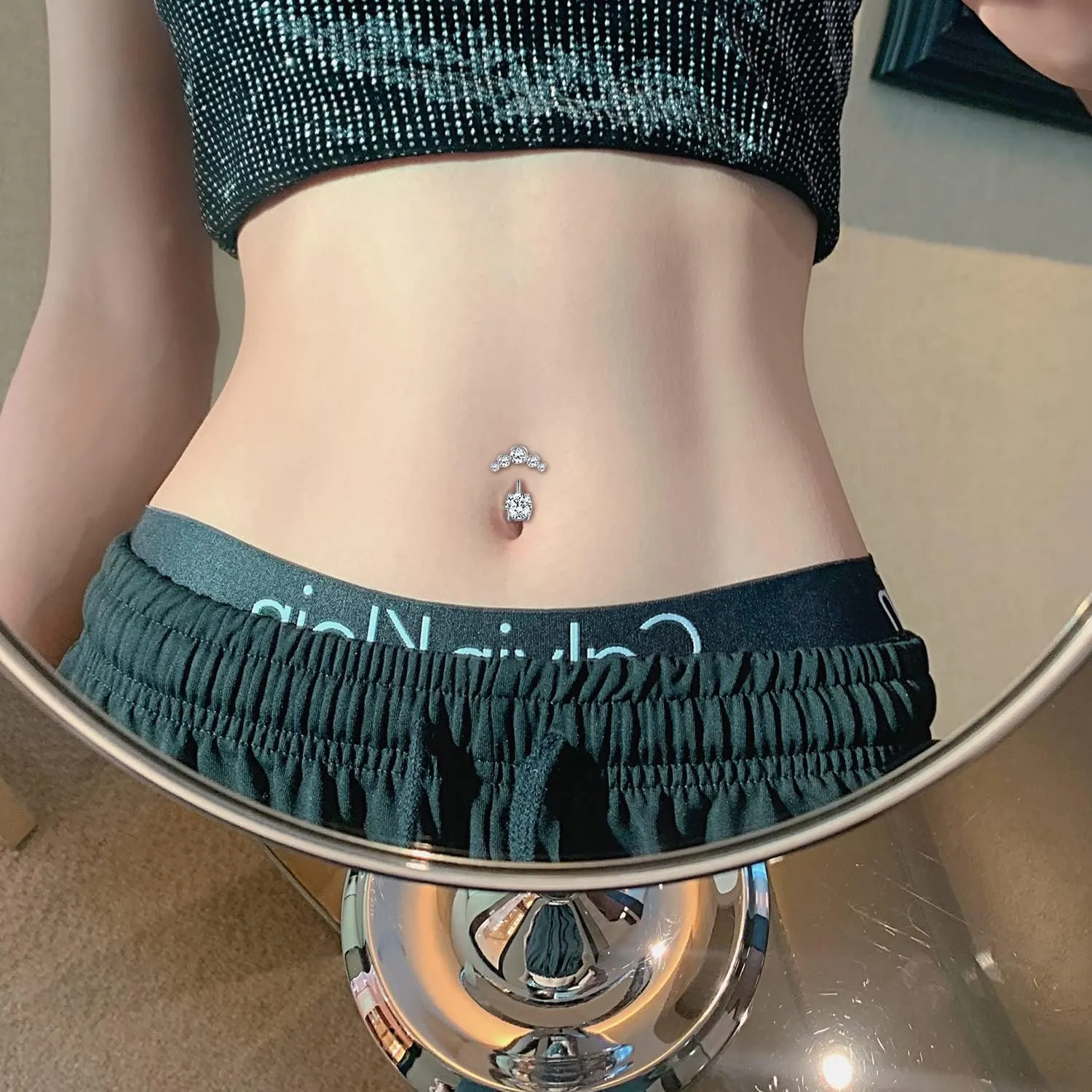 JFORYOU 1/4 Inch Short Belly Button Rings 14G 6mm Stainless Steel Short Belly Navel Button Rings for Women Men
